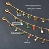 style Star Flower Teardrop Necklace For Women Gold Color Red Green Black Enamel Choker Neck Jewelry