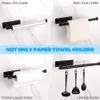 Toilet Paper Holders Adhesive Toilet Paper Holder 304 Stainless Steel Brushed Gold Paper Towel Roll Rack Black Bathroom Kitchen Long Tissue Hanger 230518