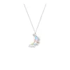 New Romantic Moonstone Star Moon Heart Pendant Necklace for Women Fashion Zircon Butterfly Choker Elegant Clavicle Chain Jewelry