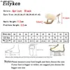 Slippels Eilyken Summer Slippers Women Furry Slides Fashion Square Toe transparante Perspex Heel Riine Sandalen vrouwelijke flip flop -schoen J230519