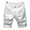 Mens Jeans Summer Boutique Cotton Fashion Ripped Casual Shorts White Black Male Beach Elasticity 230519