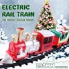 ElectricRC Piste De Noël Train Électrique Jouet Rail De Voiture Mini Cadre Cadeau Avec Son Lumière Décors Année Arbre De Noël T1I4 230518