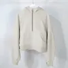 Lululemen's Mowens Women's Yoga Sweatshirts الخريف الشتاء الجديد الرياضة الصلبة نصف سستة سحاب سترة مقنعين أفخم في الهواء الطلق فضفاضة سهلة الأزياء إضافة لو لو