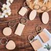 Keychains trä nyckelring charms rektangulär cirkulär samlarobjekt nyckelring hängande väska ornament party souvenir gåvor