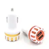 Dual USB Ports Car Charger 5V 2.1A Mini Plug ABS Auto Charger Adapter för Samsung iPhone Xiaomi