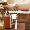 Porte-clés Vedawas 2023 Noël Tassel Ball Bracelet Porte-clés Pour Femmes Boho PU Cuir Perles Colorées Big O Rings Bijoux Cadeau INS