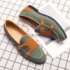 Kleding schoenen canvas lederen schoenen mannen casual luxe merk handgemaakte penny loafers mannen glijden op flats rijjurkschoenen witte groene mocassins 230518