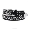 Belts Shinning For Rhinestone Women PU Straps Cowgirl Y2k Girls Fashion Belt Jeans S26 22 Dropship