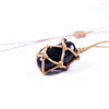 Pendant Necklaces Natural Stone Wrap Braid Necklace Black Obsidian Adjustable Women Men Vintage Jewelry Drop Delivery Pendants Dhmdw