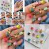 Pendant Necklaces 10Pcs 2022 Design Tiny Gold Plated Colorf Candy Umbrella Drop Oil Charms Necklace For Jewelry Making Delivery Penda Dhspf