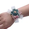 Dekorativa blommor 10st/Lot Wedding Wrist Bridal Marriage Crystal Corsages Artificial Hand Flower Decor