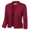 T-shirt da donna in maglia da donna Bolero con coprispalle da donna Blazer formale in cardigan corto lavorato a maglia con maniche a 3/4