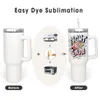 40OZ Sublimation Glow in The Dark Gobelets Avec Poignée Double Paroi Isolée Sous Vide Voyage Tasses À Café DIY Blanc Blanc Gobelets B0050