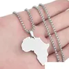 Pendant Necklaces Qiamni Stainless Steel Africa Map Country Necklace Choker Collar Chain Fashion Jewelry Friends Party Gifts For Wom Dh0Ys