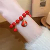 Bracelet de perles rouges de l'année chinoise brin pour femmes filles mode cristal Animal porte-bonheur sac bénédiction cadeau bijoux Bijou Femme