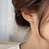 Charme français lumière luxe mignon tulipe fleur perle boucles d'oreilles pour les femmes coréen Zircon exquis boucle d'oreille fête bijoux de noël cadeau AA230518