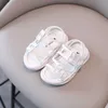 Sandaler rensar övre barn Sportskor Flat Sandaler 2023 Summer Canvas Baby Boy Sandaler andningsbara småbarn Girls Shoes Kids G03161 AA230518