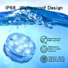 IP68 Waterproof Submersible LED Lights Built in 10 LED Beads With 24 Keys Remote Control 16 Color Changing Underwater Night Lamp Tea Light Vase Party Wedding