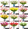 Flores decorativas 30pcs tulipas artificiais toque real touch multicolorido holland pu tulip bouquet látex para decoração em casa de casamento