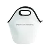 Bolsas de lancheiras Sublimação Bolsa em branco reutilizável Caixa térmica de transporte de caixa de transportar bolsas Tote Drop Drop Home Garden Cozinha Dinin Dhebv