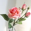 Fleurs décoratives 1 Pcs Artificielle Réel Toucher Hydratant Rose Bouquet Pour Banquet De Noce Événements Maison Décoration De Table