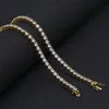 2023 Hip Hop Moissanite Ice Out Bling Jewelry Custom Chain Link Gold Plated Diamond Tennis Necklace