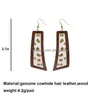 Charm Genuine Leather Earrings For Women Horse Hair Geometric Symmetry Leopard Texture Jewelry Party Gift Wholesale Drop Deli Dhgarden Dhdh4