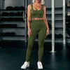 Conjuntos ativos Yoga Outfits com nervuras Yoga Set para mulheres Workout Outfits Fitness Tracksuit Gym U-neck Top Stretch Running Shorts Sportswear Push Up Pants 230519
