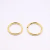 Boucles d'Oreilles Créoles Or Jaune 24K Pur Femme Lucky Cercle Lisse 0.9-1.1g 12mm