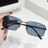 Zonnebrillen HD Clear Nylon Lens Men Gepolariseerd UV400 Hoge kwaliteit Zonnebrillen Drijven Zwarte tinten Luxe designer roestvrij staal