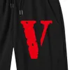 Marca de moda VLONE Novos shorts esportivos masculinos de basquete verão corrida fitness lazer treinamento capri com tecido felpudo