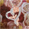 Pendant Necklaces Rose Heart For Women Aesthetic Jewellry On The Neck Choker Womens Chain Christmas Gift Fashion Jewelry 2023 Drop D Dh0An