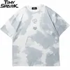 Mens Tshirts Hip Hop Tie Dye Tshirt Streetwear Letter Puzzle Printed Tshirt Men Summer T Shirt Harajuku Cotton Short Sleeve Tops Tees 230518