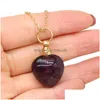 Pendant Necklaces 1Pcs Natural Stone Agates Per Bottle 60Cm Necklace Tiger Eye Amethysts /Fluorite Jewelry Gift Size 22X3M Drop Deli Dhobj