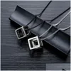 Colliers de pendentif Collier de cube creux en acier inoxydable pour hommes femme chaîne de liaison bijoux gouttes