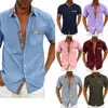 T-shirts pour hommes d'été Chemise à manches courtes de couleur unie pour hommes