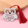 Owl Silver Bokmärke med Elegant Silk Tassel Baby Shower Birthday Parts Event Giveaways Dh867