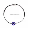 Chaîne Evil Blue Eye Bracelet Lien Pour Femmes Réglable Chanceux Noir Rouge Chaîne Bracelets Nouvelle Mode Bijoux Faits À La Main Drop Del Dhgarden Dhssj