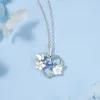 New Romantic Moonstone Star Moon Heart Pendant Necklace for Women Fashion Zircon Butterfly Choker Elegant Clavicle Chain Jewelry
