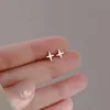 Charm New Tiny Minimalist Silver Plated Korean Mini Small Heart Stars Stud Earrings for Women Student Teen Simple Ear Piercing Jewelry AA230518