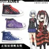 Vestido tênis anime date um tokisaki kurumi tohka tobiichi cosplay unissex plimsolls shoes sapatos de sapatos de sapatos de tênis de alto teor de top