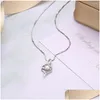 Pendant Necklaces Women Classic Cubic Zirconia Electroplating Necklace Jewelry Collarbone Chain All Match For Banquet Drop Delivery P Dhxno
