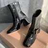 Miu Designer Buy Boots Women Boots Shoes Y2K Style Leather Boot Cheensy Heel Martin Boots Mary Jane Chunky Heel High Heel Square Toe Shoes