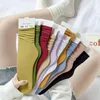 Women Socks 5Pairs/set Summer Cute Thin Loose Velvet Nylon Soft Breathable Long Solid Color Casual Calcetines Mujer