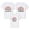 Família combinando roupas 1 moda mamãe e mini-índices de arco-íris de camiseta de camiseta de manga curta de manga curta T-shirt avó Mãe Mãe Clothing G220519