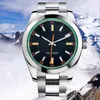 Relojes mecánicos para hombres Marca de moda Reloj de oro Acero inoxidable Zafiro azul Tendencia luminosa Hebilla plegable impermeable Reloj de movimiento automático Relojes de pulsera