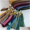 Scarves Plain Muslim Women Bubble Chiffon Hijabs Fashion Malaysia Head Wrap Turban Scarf With Beaded Tasseled Islam Femme Shawls Dro Dh3Aa