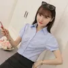 Women's Blouses Shirts Large Size 5XL Summer Women Office Lady Formal Party Short Sleeve Slim Collar Blouse Casual Solid White Shirt Summer Tops 230519