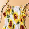 Family Matching Outfits Summer Mom and Daughter Dress Beach Sunflower Children's Dress Mother Children's Family Matching Clothing Baby Girls' Clothing 2-9Y G220519