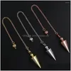 Pendant Necklaces Gold Sier Antique Copper Fashion Jewelry Amet Rose Reiki Pendum Cone Pende Metal Healing Drop Delivery Pendants Dhsxa